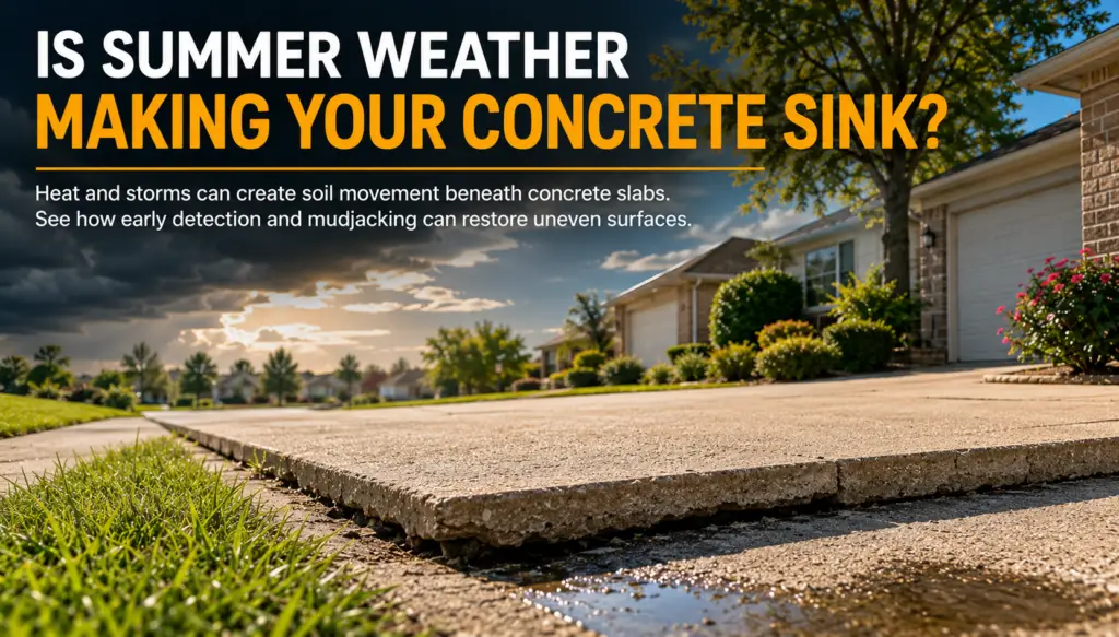 Why Summer Weather Causes Sinking Concrete in Wichita, KS